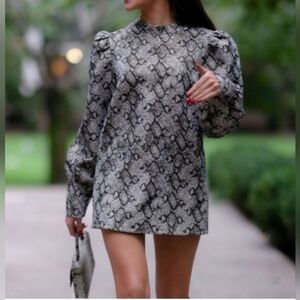 The Andamane | Baylee Snakeskin Print Jacquard Mini Dress Size S